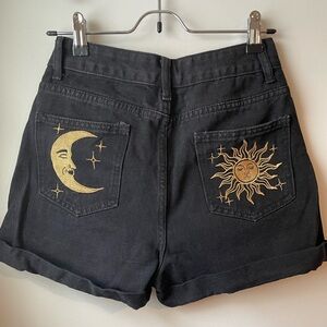 Celestial Black Jean Shorts
